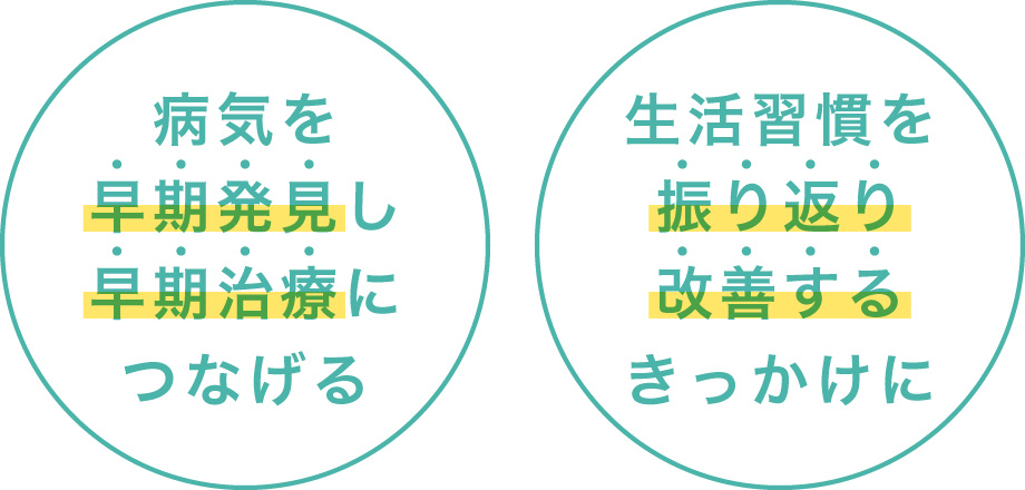 病気を早期発見し早期治療につなげる 生活習慣を振り返り改善するきっかけに